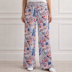 SOUNDSTYLE Floral Linen-Blend Pants - Medium